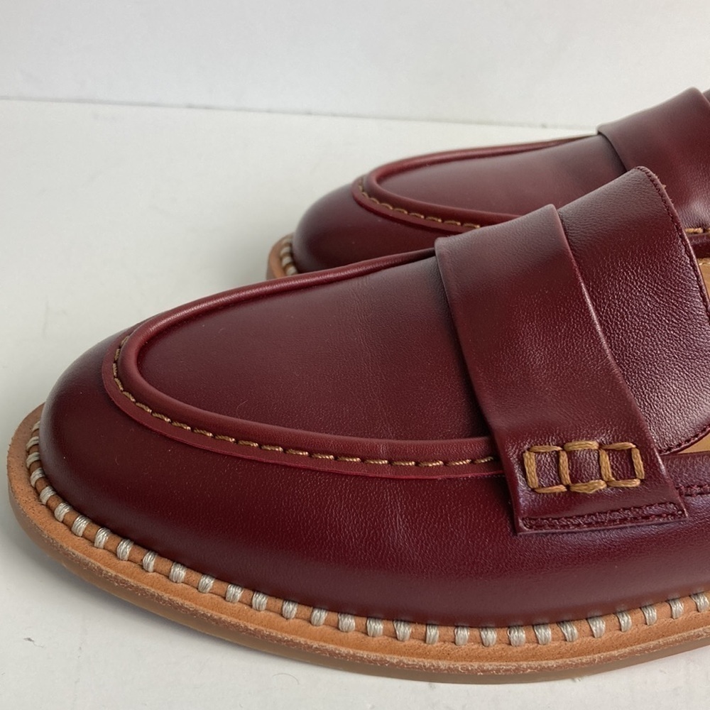 FOGEENA Penny Matte Leather Slip On Round Toe Chunky Loafers 9 Academia Preppy - Picture 4 of 16